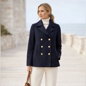 J. Crew Wool Cashmere Navy Peacoat by Nello Gori | Gold Button Classic